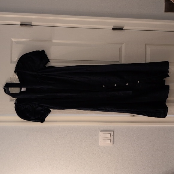 Sleeper Brigitte linen midi navy sz L EUC - Picture 3 of 10